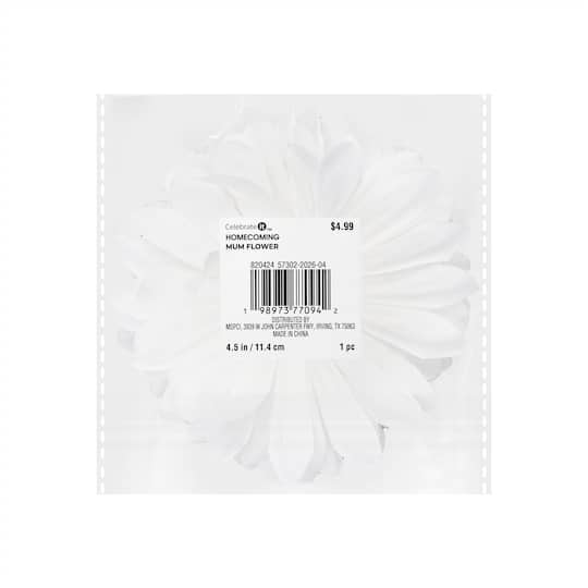 4.5" White Mum Flower by Celebrate It®